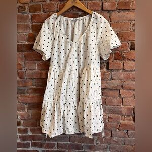 Madewell 2023 summer frock - linen and cotton white with polka dots